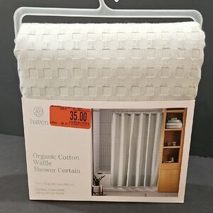 Haven Organic Cotton Waffle Shower Curtain - Sky Grey - 72 X 72